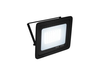 Projetor LED preto retangular com texto 50W IP65