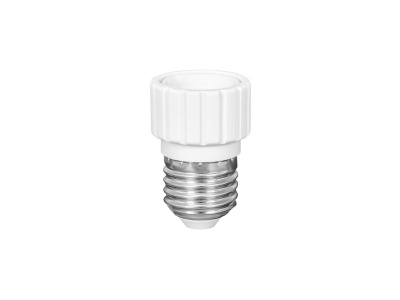 Adaptador de soquete para lâmpada branco e metálico
