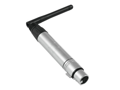 Adaptador de áudio com conector XLR e antena preta