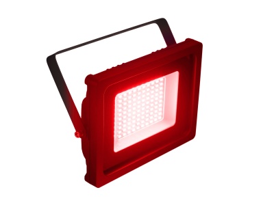 Projetor LED vermelho com suporte metálico preto