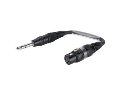 Adaptador de cabo jack 6,35 mm para XLR fêmea preto
