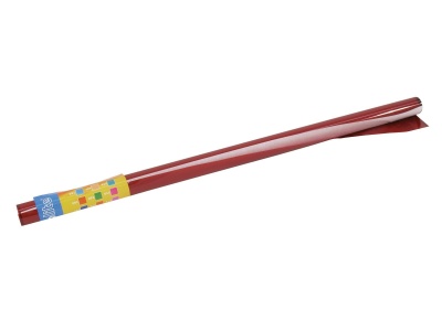 Rolo de papel de embrulho vermelho com etiqueta colorida