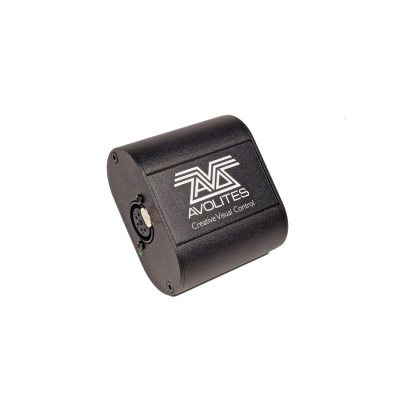 Dispositivo de controlo visual AVOLITES com conector de 5 pinos em caixa preta