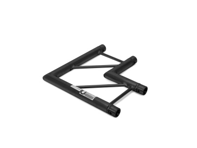 estrutura metálica preta angular com tubos e barras