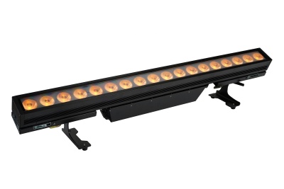 Barra de luz LED preta com focos circulares