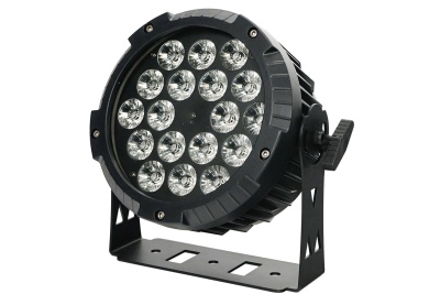Luz de LED circular preta com 18 LEDs em suporte metálico