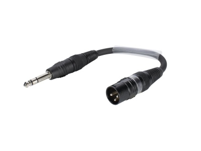 Cabo adaptador áudio com conetor macho XLR e ficha TRS 6,35 mm