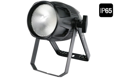 Refletor LED preto com suporte metálico e texto IP65