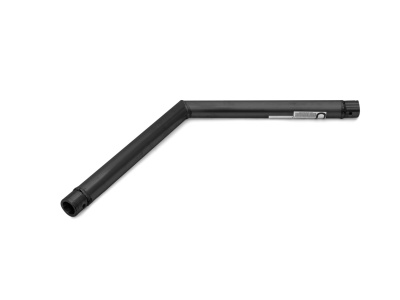 Braço de tubo metálico preto com dobradiça no meio