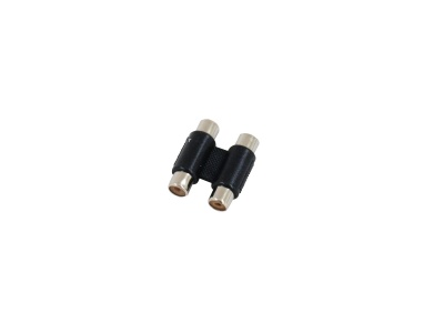 Conector adaptador duplo metálico prateado com revestimento preto