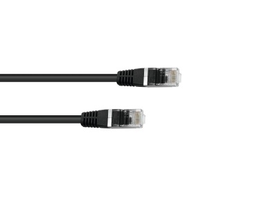 Cabo de rede preto com conectores RJ45