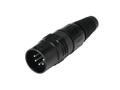Conector XLR macho preto de 3 pinos