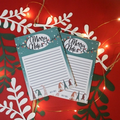 Blocos de notas Merry Notes com decoração de Natal