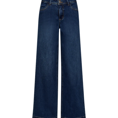 Calças de ganga azuis largas com cintura alta