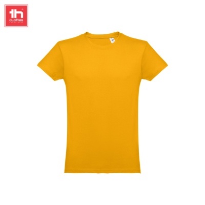 T-shirt amarelo mostarda unissexo com gola redonda e mangas curtas