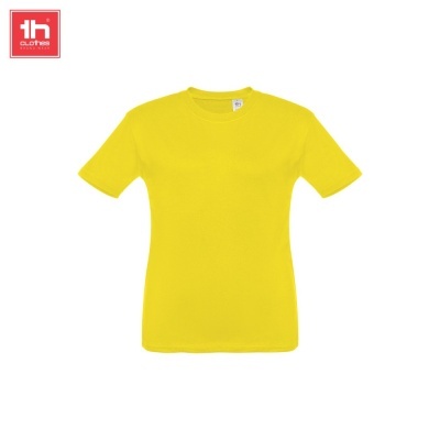 T-shirt amarela unissexo com gola redonda e logo 1b Clothes