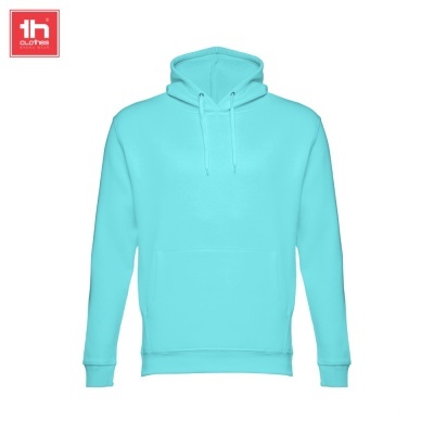 Casaco hoodie azul claro com capuz e bolso canguru