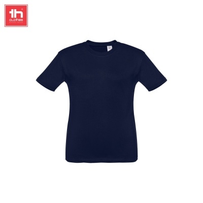 T-shirt azul escuro de manga curta com logótipo 1h CLOTHES no canto superior esquerdo