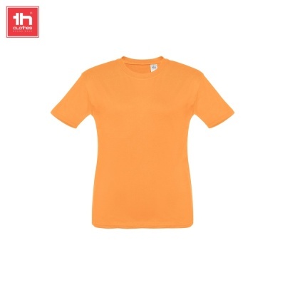 T-shirt laranja de manga curta com gola redonda