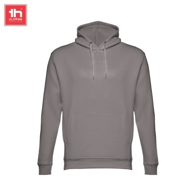 Sweatshirt hoodie cinzenta com bolso canguru e cordões