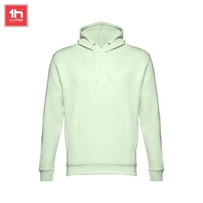 Sweatshirt com capuz verde claro e bolso canguru