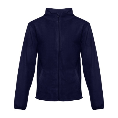Casaco polar azul escuro com fecho de correr