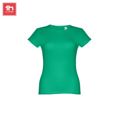 T-shirt verde feminina de gola redonda e manga curta