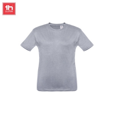 T-shirt cinzenta de manga curta com gola redonda