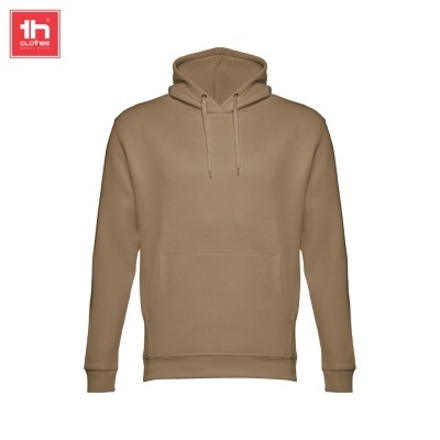 Sweatshirt castanho claro com capuz e bolso canguru