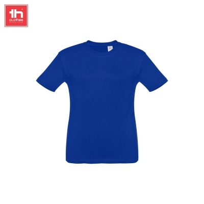 T-shirt azul de manga curta com gola redonda e logo 1b CLOTHES