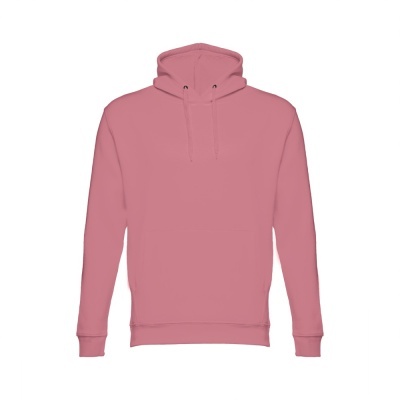 Camisola com capuz rosa simples em tecido liso