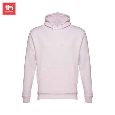 Sweatshirt rosa claro com capuz e bolso frontal