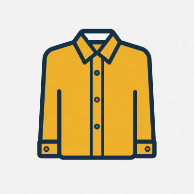 Ícone de camisa amarela com botões coloridos