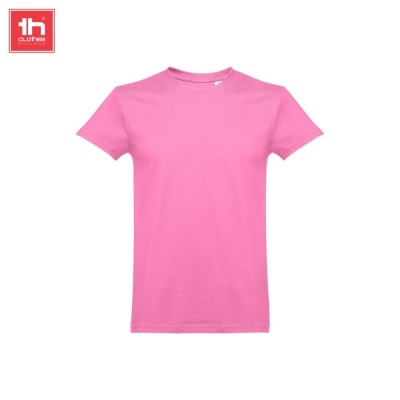 T-shirt rosa básica de manga curta com gola redonda