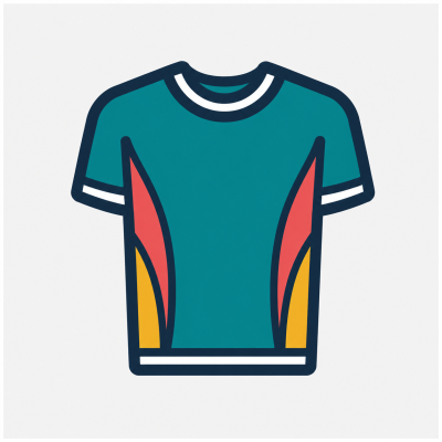 Ilustração de t-shirt desportiva colorida