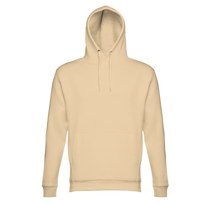 Camisola com capuz bege clara com bolso tipo canguru