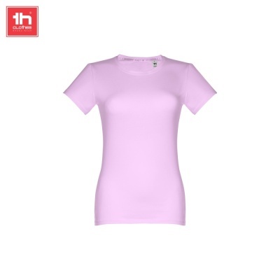 T-shirt feminina lilás com gola redonda e logótipo 1h Clothes