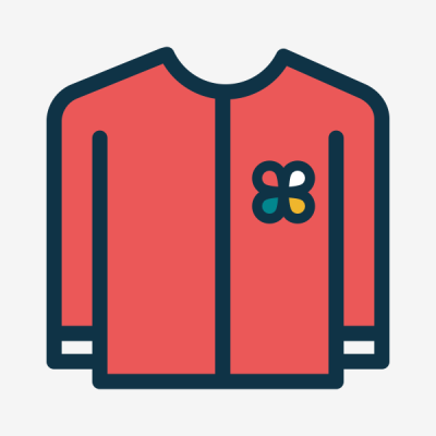 Camisola vermelha com padrão de flor colorida no peito