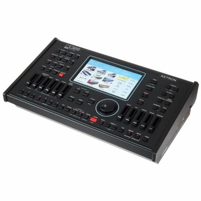 Console de mistura de áudio KETRON preto com ecrã a cores e botões