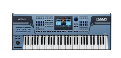 Teclado electrónico Ketron Fusion cinza com ecrã e botões