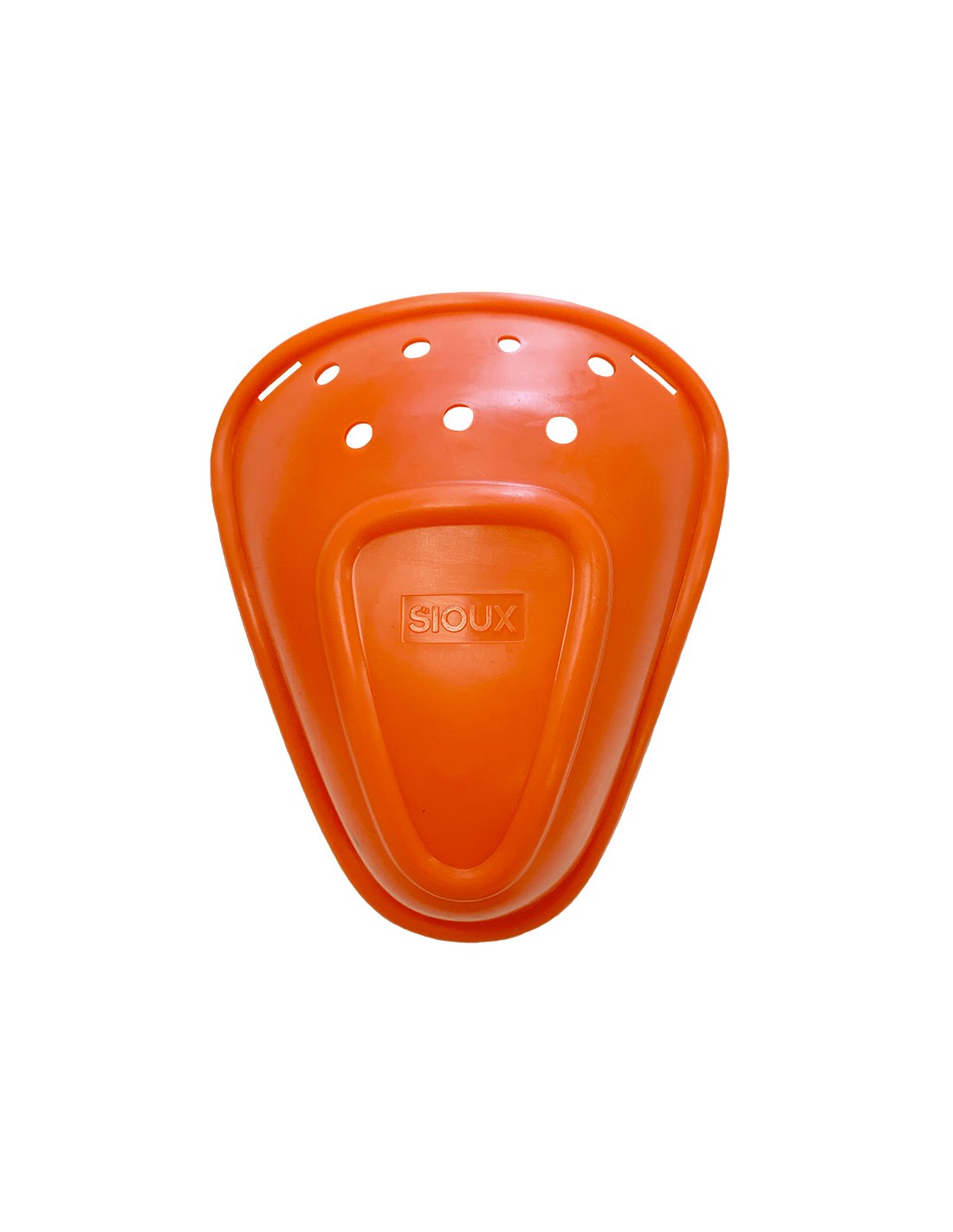 Pala de proteção desportiva laranja com buracos e marca SIOUX