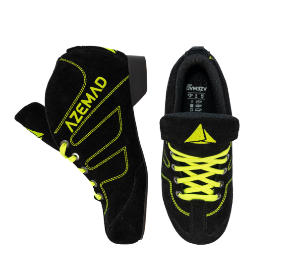 Sapatilhas Azemad pretas com detalhes amarelo-fluorescente