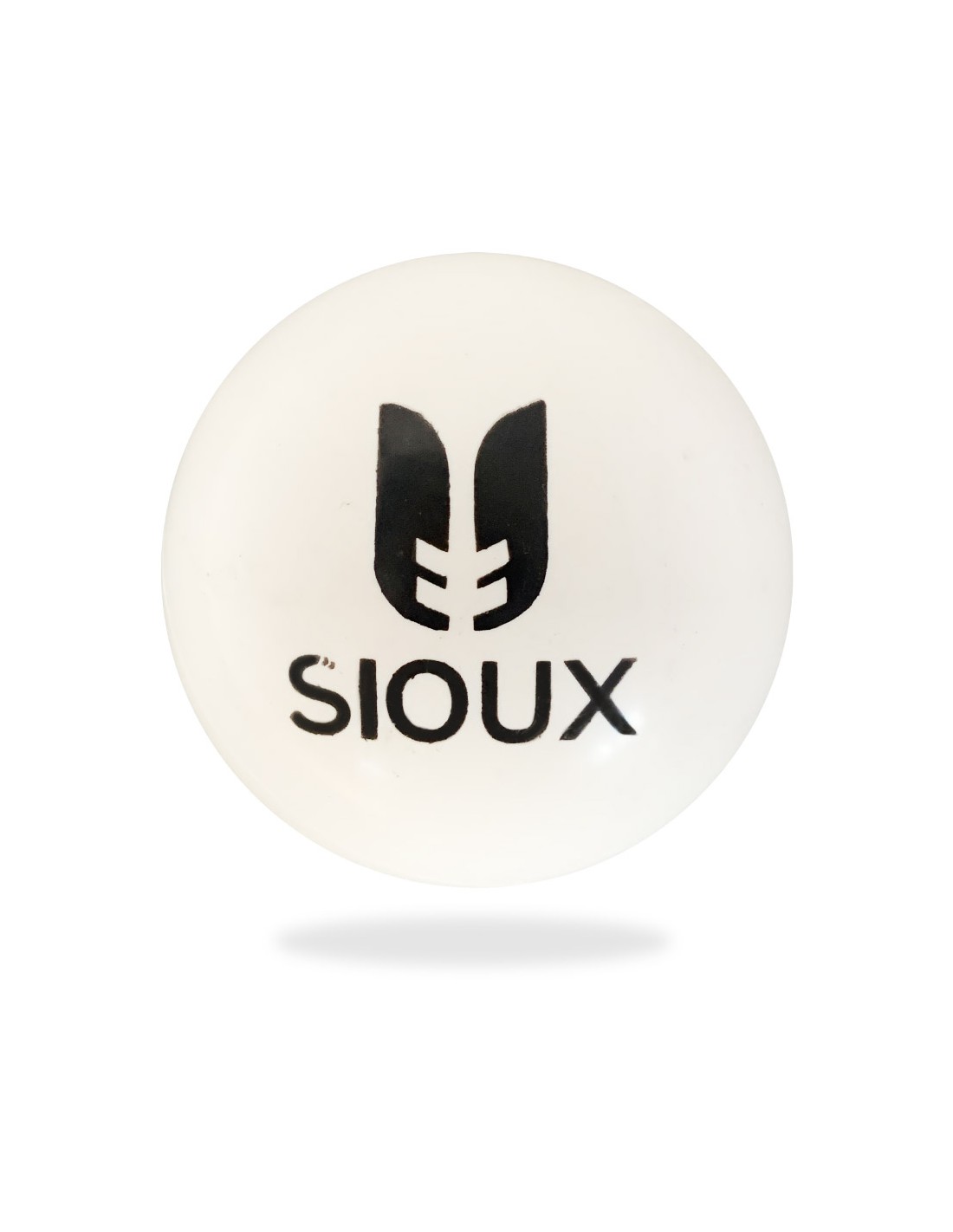Bola branca com logotipo preto SIOUX