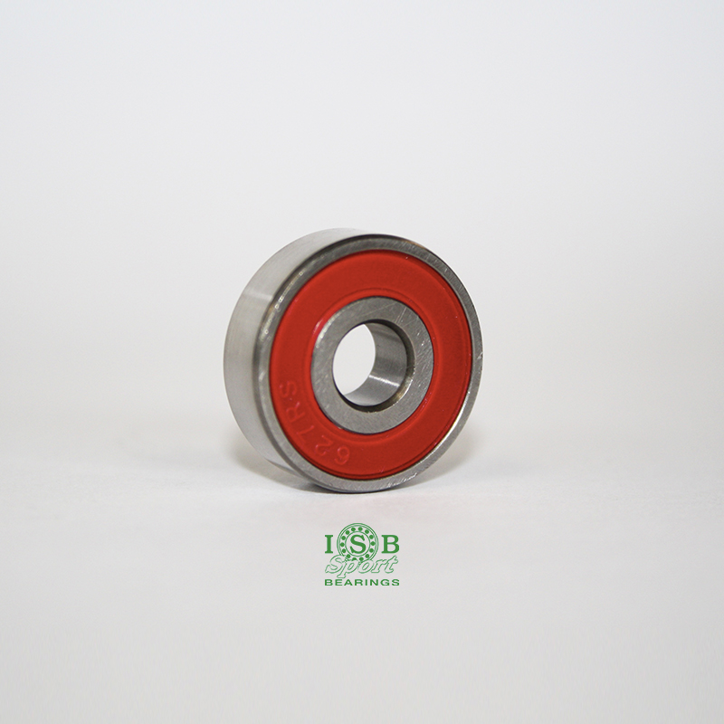Rolamento esferas metálico com selo vermelho e logotipo ISB BEARINGS