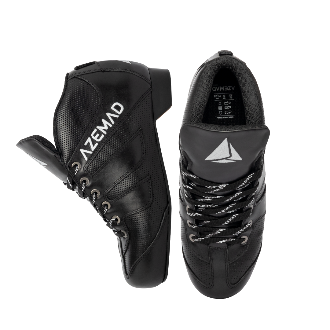 Sapatilhas Azemad pretas com logotipo e atacadores bicolores