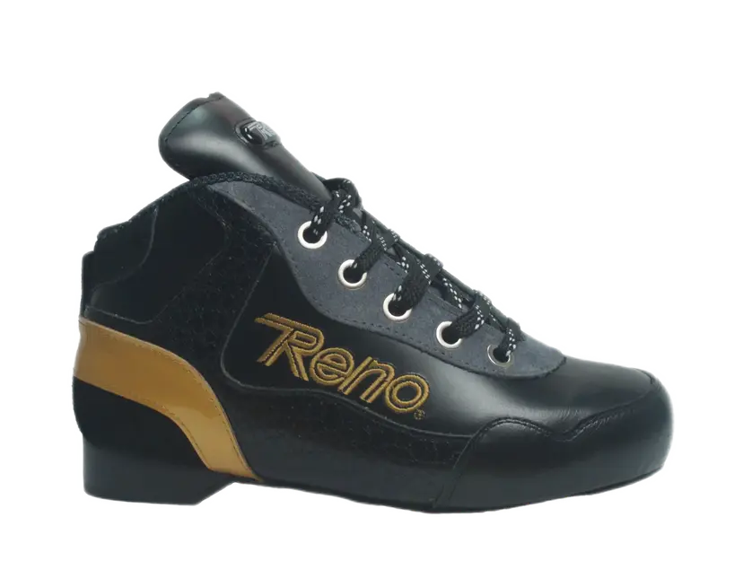 Tênis desportivo Preto e castanho com marca Reno bordada