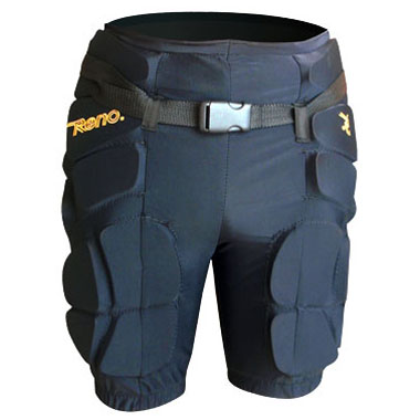 Calções desportivos pretos com proteção e cinto ajustável