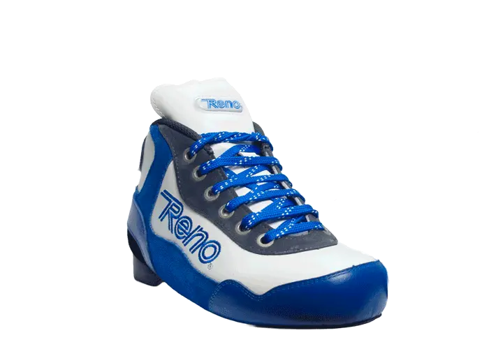 Sapatilha desportiva azul, branca e cinzenta com logótipo Reno