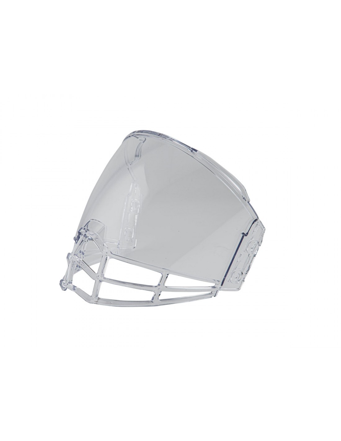 Máscara facial transparente com estrutura de grades