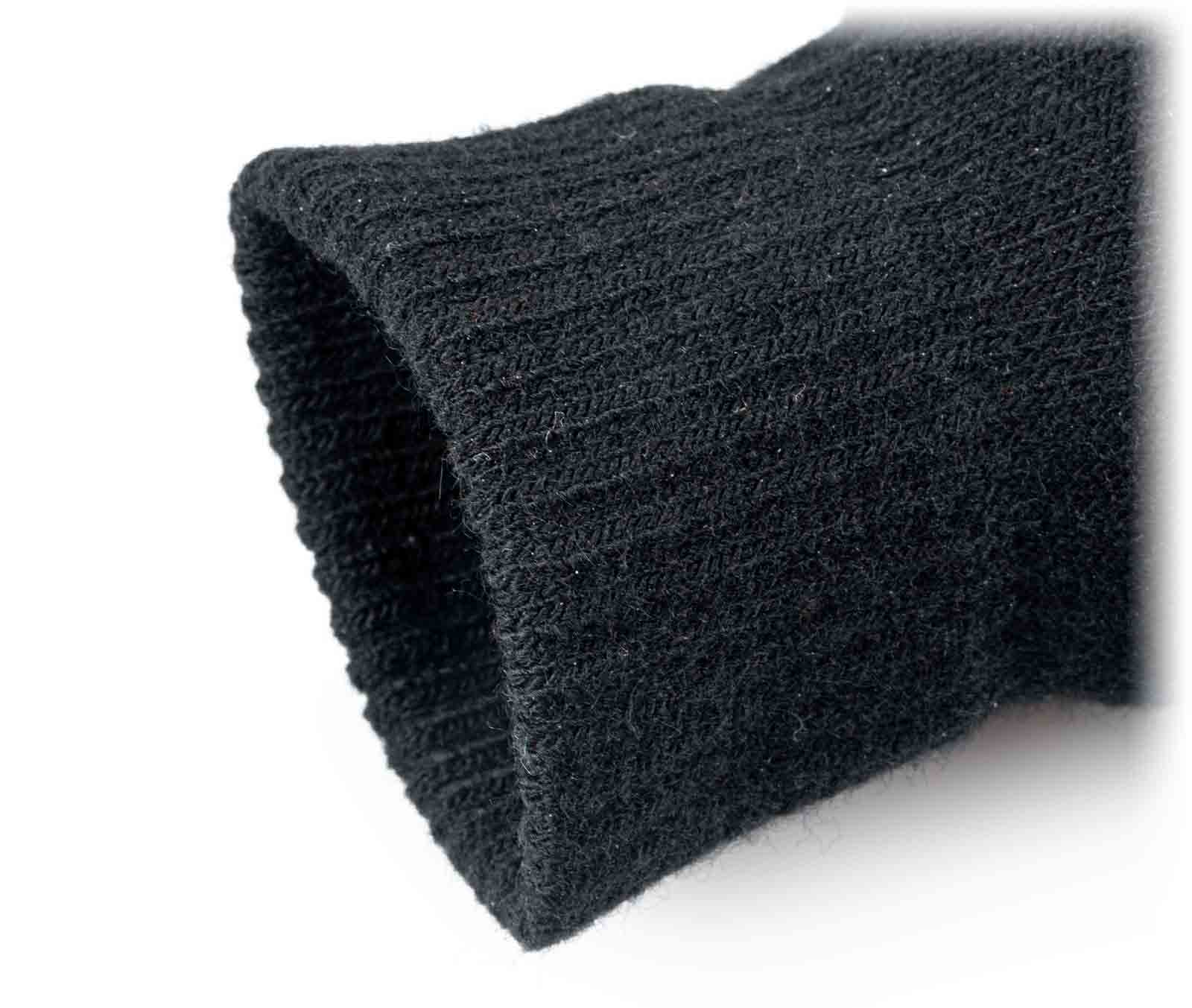 Manga de suéter preta em malha com textura canelada